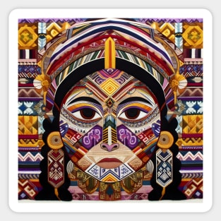 Andean Impressions: Expressive Portraits, Mochica Ceramics, and Textile Beauty Unveiled Sticker